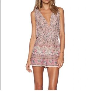 Pink First Blush Raga Cotton Flamingo Romper [Small]